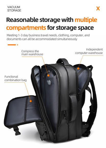 Oxford Cloth Business Travel Backpack – Black, Grey & Blue