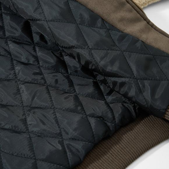 Cotton jacket with fur collar and fleece jacket