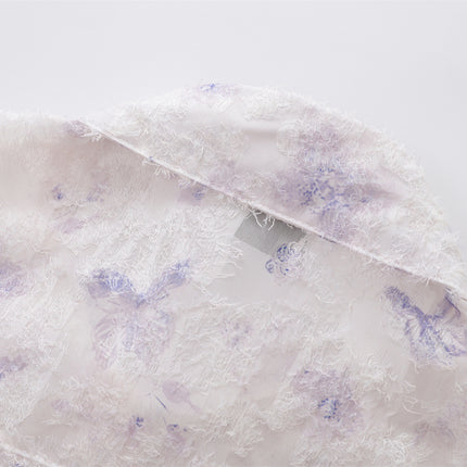 Camicia a maniche corte con stampa jacquard a farfalla – Casual