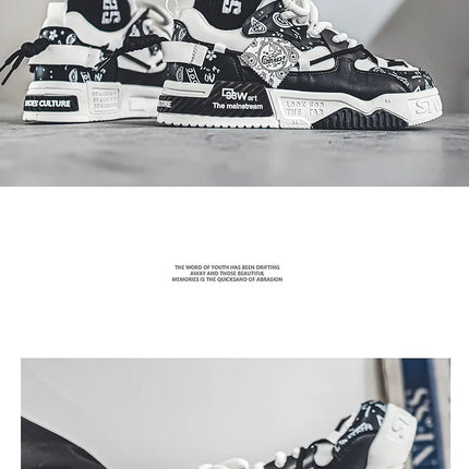 3D Printed Sneaker Men's Breathable Casual Board Shoes