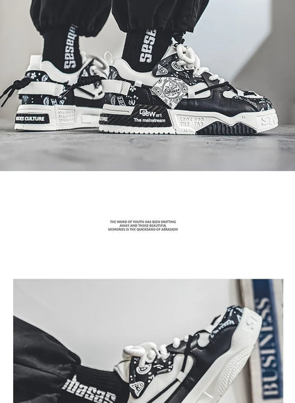 3D-gedruckte Sneaker Herren Atmungsaktive Freizeit Board Schuhe