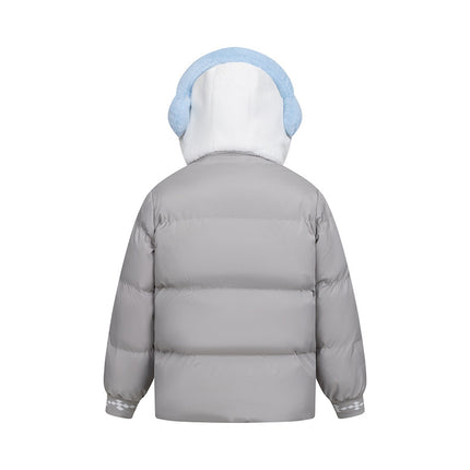 Manteau en coton à capuche en peluche