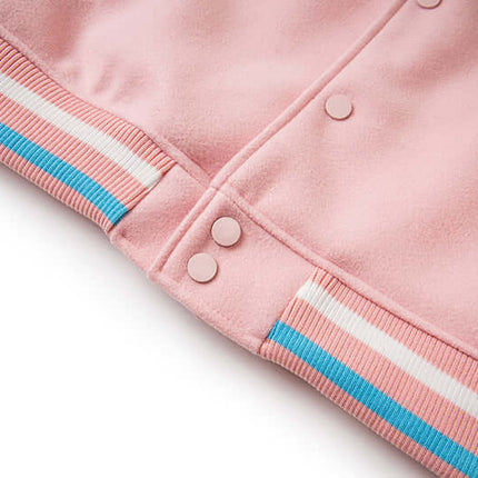 Letter Embroidery Colorblock Jacket
