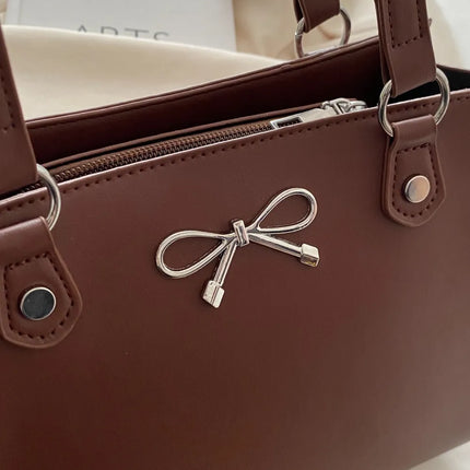 Bow PU Leather Shoulder Bag
