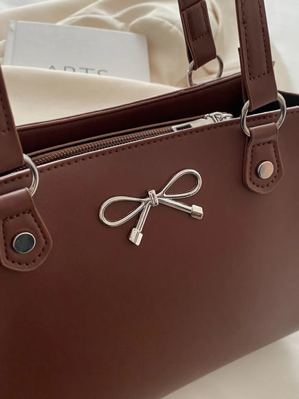 Bow PU Leather Shoulder Bag