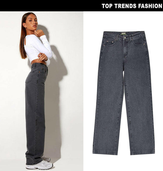 Rock Your Style: High Waist Gray Denim Trousers, Perfect with Hot Girl Jeans! at €50.99