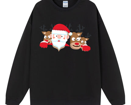 Hoodie à capuche de longueur moyenne avec imprimé de renne de Noël