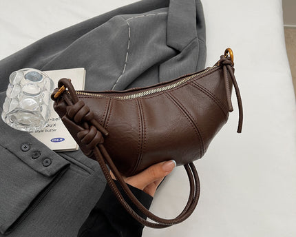 Sac bandoulière pour femmes en cuir marron, sac en corne de vache