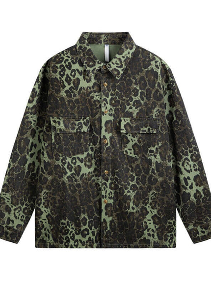 Leopard print leopard print fitting shirts with Grozavu logo