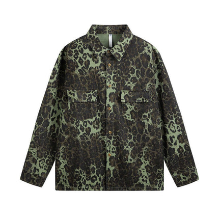 Leopard print leopard print fitting shirts with Grozavu logo