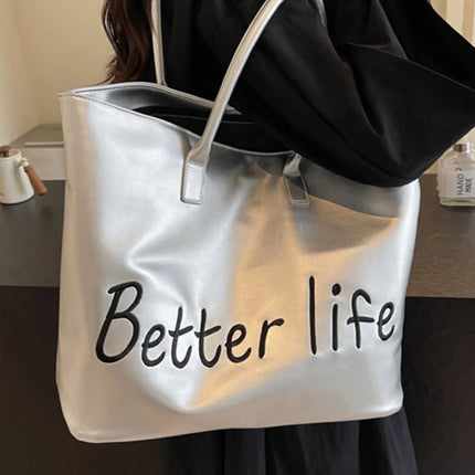 BETTER LIFE PU Leather Tote Bag