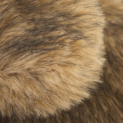 Veste zippée en shearling camel – Coupe régulière