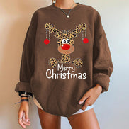 Felpa con stampa di cervo Buon Natale