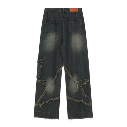 Grozavu Star Embroidery Jeans: Men's Trend at €63.16