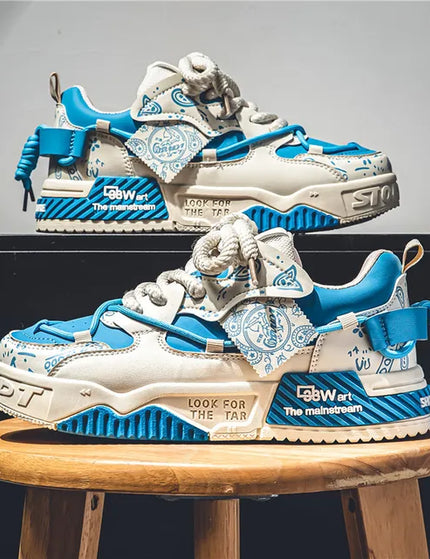 3D-gedruckte Sneaker Herren Atmungsaktive Freizeit Board Schuhe