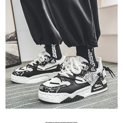 3D Printed Sneaker Men's Breathable Casual Board Shoes