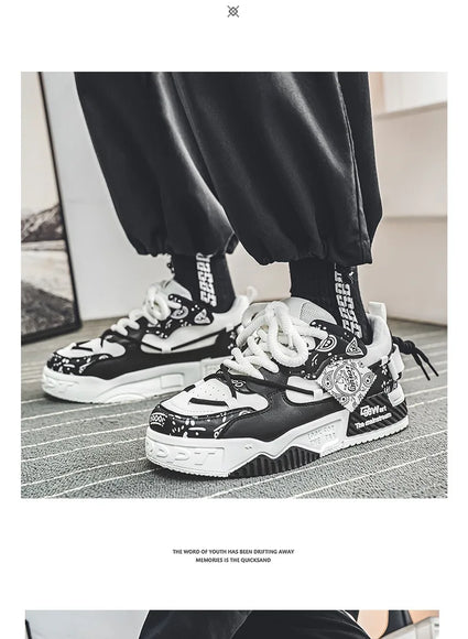 3D-gedruckte Sneaker Herren Atmungsaktive Freizeit Board Schuhe