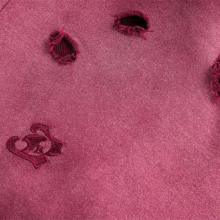 Half-Zip Printed Hoodie – Loose Fit featuring distressed details and soft fabric.