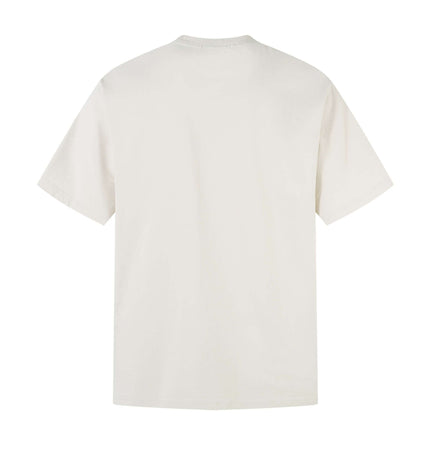 Back view of the Retro Washed Badge Letter TShirt – Loose Fit in soft cotton fabric, highlighting its relaxed design.