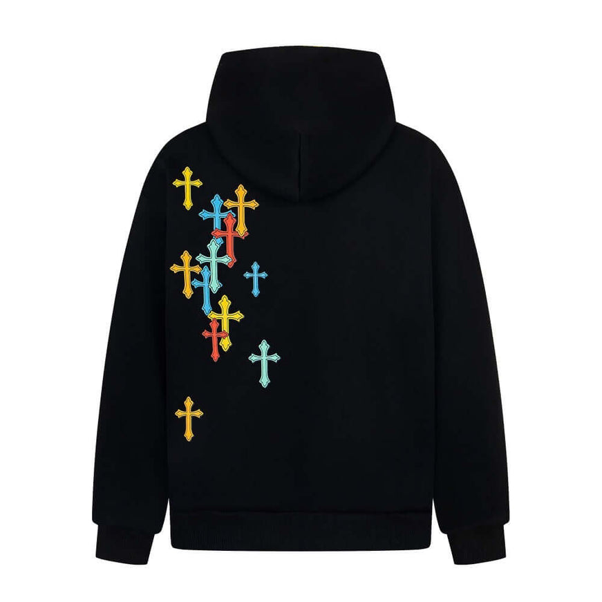 Cross Hooded Cardigan Sweatshirt styling detail - Premium Streetwear