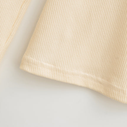 Top de manga larga ajustado con escote en V – Chic dulce y picante