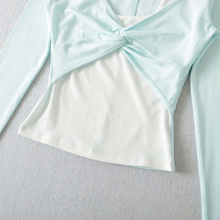 Hängender Hals Langarmoberteil