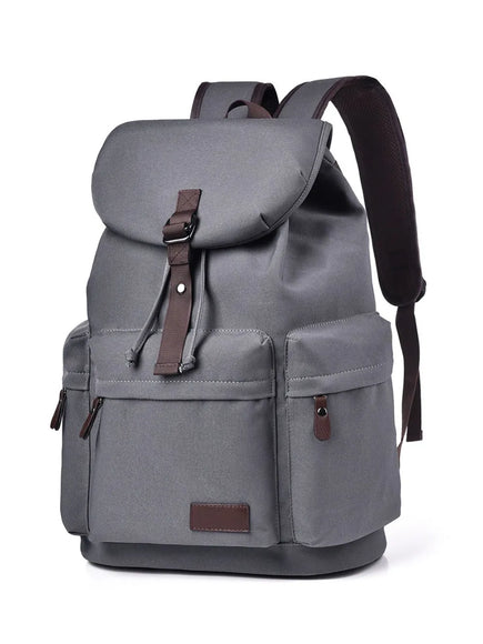 Mehrere Taschen verstellbarer Riemen Canvas Rucksack Tasche