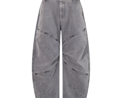 Street Style Men's Pants, Patchwork Distressed Dirty Knife-Pants, Trendy Brand, Casual Loose Fit Men's Trousers