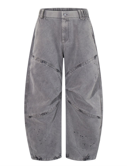 Street Style Men's Pants, Patchwork Distressed Dirty Knife-Pants, Trendy Brand, Casual Loose Fit Men's Trousers