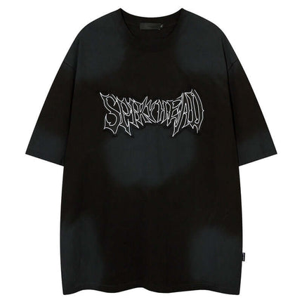 Camiseta de Bordado con Parche – Corte Suelto