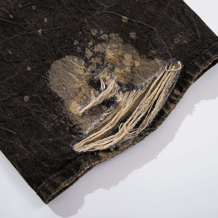 Washed Retro Loose Fit Denim Pants