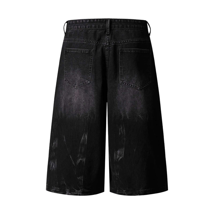 Black street distressed colorblock pants with Grozavu logo