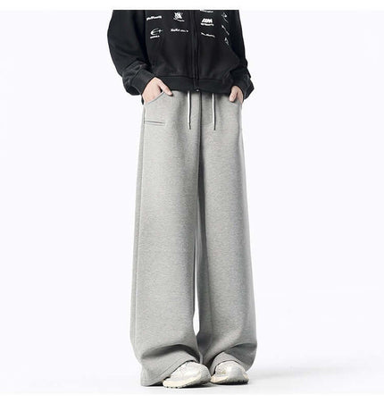 Oversized Winter Casual Long Pants in gray, featuring a relaxed fit and street style design, perfect for winter comfort.
