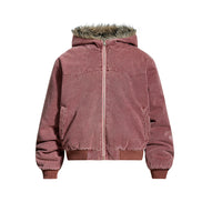 Woolen Collar Cotton Jacket With Fleece