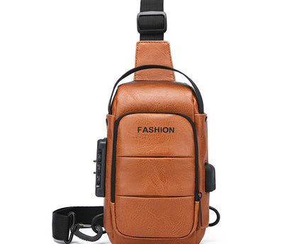 Herren Rucksack mit USB-Ladefunktion Schulter Brusttasche