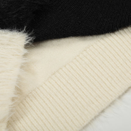 Fleece Letter Pullover Sweater – Loose Fit