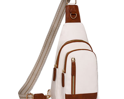 Rucsac Retro Versatil din Piele Moale cu Textură pentru Piept