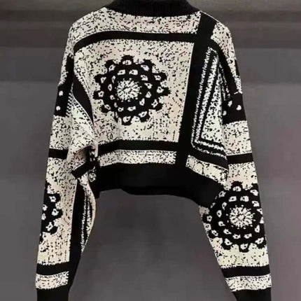 Suéter de punto jacquard con cuentas Camellia