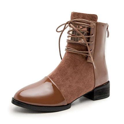 Grozavu's English Style Martin Boots: New Round Toe, Square Heel at €100.99