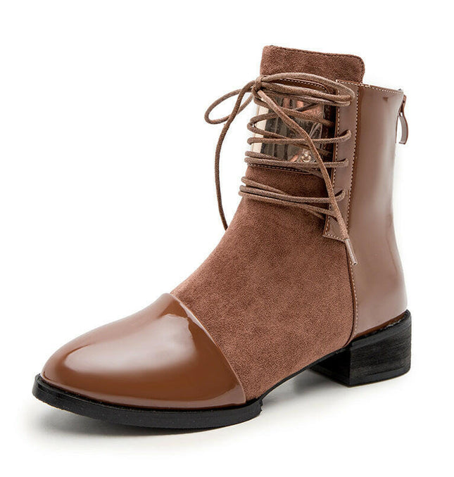 Grozavu's English Style Martin Boots: New Round Toe, Square Heel at €100.99