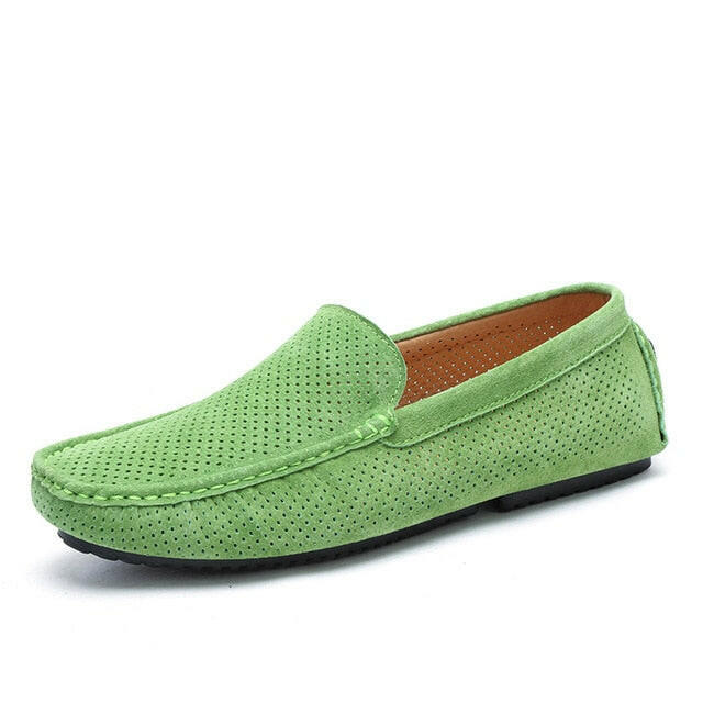 Grozavu Men's Summer Loafers - Genuine Leather Slip-On Shoes