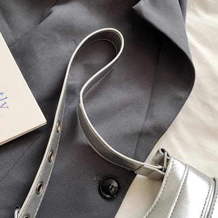 PU Leather Buckle Shoulder Bag