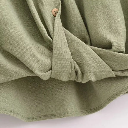 Y2K Vintage Gespaltenes Grünes Hemd – Lockere Passform