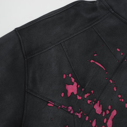 Hanorac cu glugă din bumbac premium pentru bărbați și femei, cu imprimeu de cerneală combinat