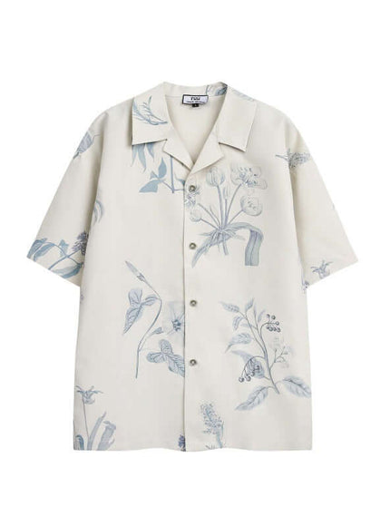 Apricot plant printed fitting shirts with Grozavu logo