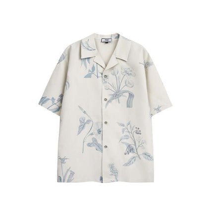 Apricot plant printed fitting shirts with Grozavu logo