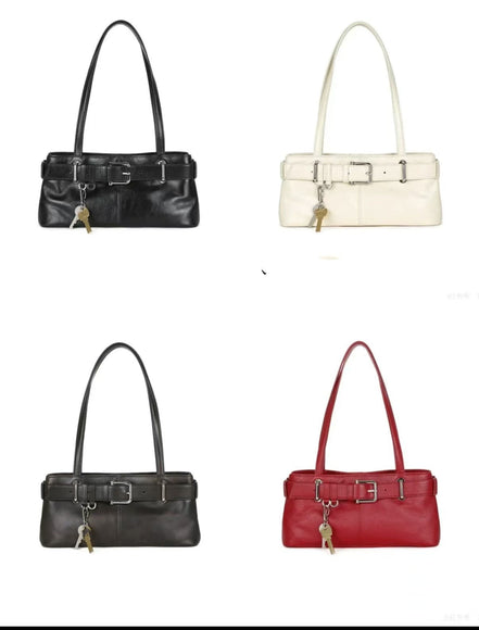 PU Leather Small Shoulder Bag – Black, White, Red & Brown