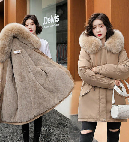 Grozavu's Winter Plush Cotton Jacket: New Mid-to-Long Style for Women