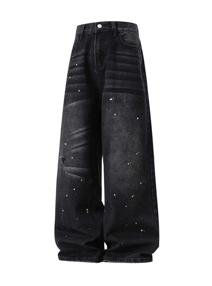 Model wearing Black ripped jeans by Grozavu