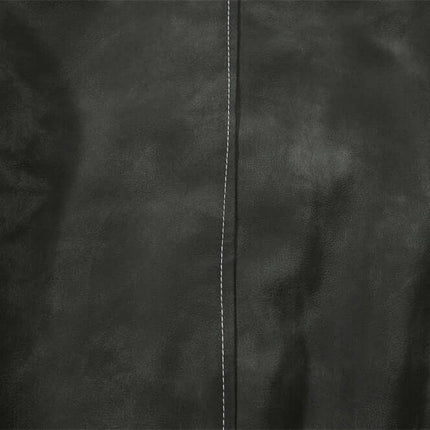Close-up view of the PU leather paneling on the Street Style Cotton Jacket – Loose Fit.